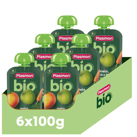 Frullato 100% Frutta Biologica Mela, Carota e Mango 6x100g