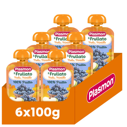 Frullato 100% Frutta Mela e Mirtilli 6x100g
