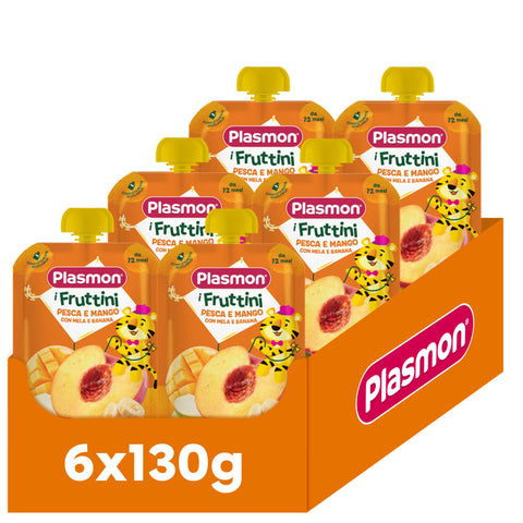 I Fruttini Pesca e Mango con mela e banana 6x130g