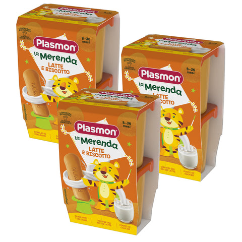 La merenda latte e biscotto, 3  confezioni da 2x120gr 