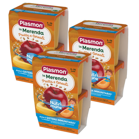 La merenda nutrimune frutta e cereali, 3  confezioni da 2x120gr 