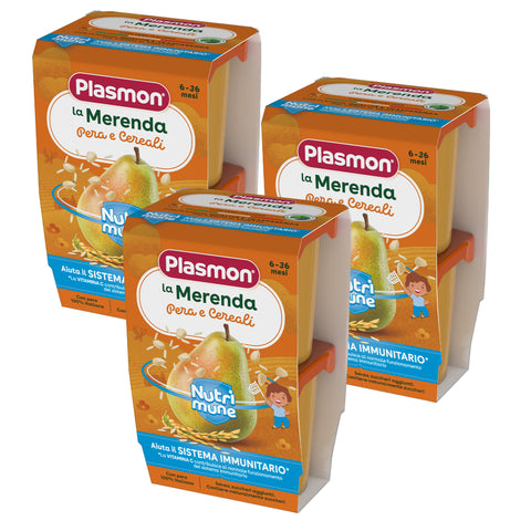 La merenda nutrimune pera e cereali, 3  confezioni da 2x120gr 