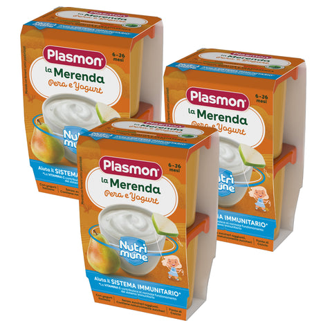 La merenda nutrimune pera e yogurt, 3  confezioni da 2x120gr 