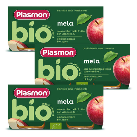 Omogeneizzato Biologico Frutta Mela, 3  confezioni da 2x80gr 