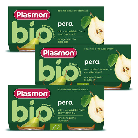 Omogeneizzato Biologico Frutta Pera, 3  confezioni da 2x80gr 