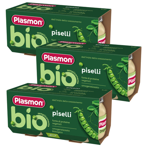 Omogeneizzato Biologico Piselli, 3  confezioni da 2x80g