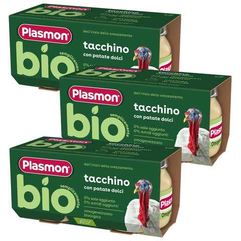 Omogeneizzato Biologico Tacchino, 3  confezioni da 2x80gr 