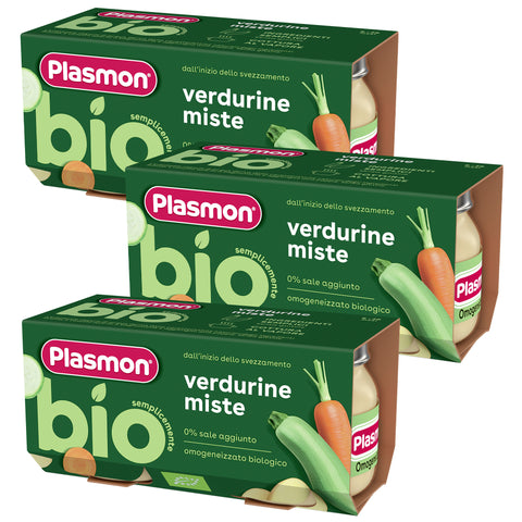 Omogeneizzato Biologico Verdurine Miste, 3 confezioni da 2x80g