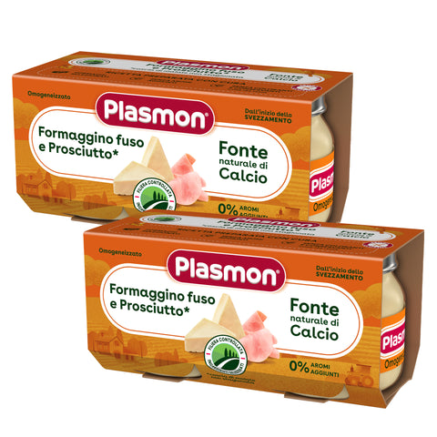 Omogeneizzato Formaggino Fuso e Prosciutto, 2  confezioni da 2x80g