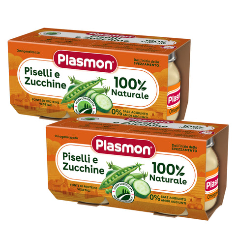 Omogeneizzato Piselli Zucchine, 2 confezioni da 2x80g