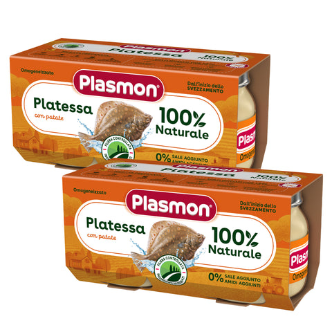Omogeneizzato Pesce Platessa e Patate, 2  confezioni da 2x80g