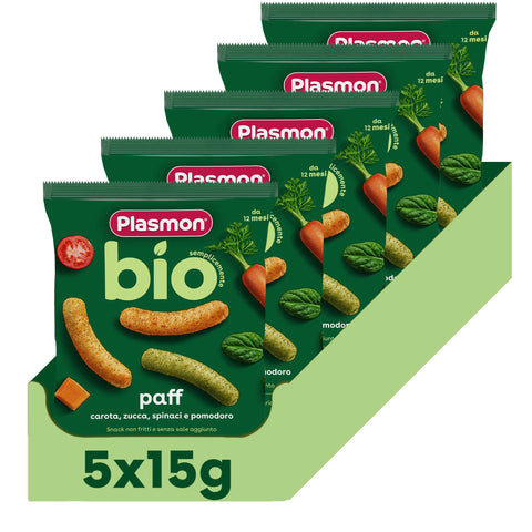 Paff Biologico Carota, Zucca, Spinaci e Pomodoro 5x15g