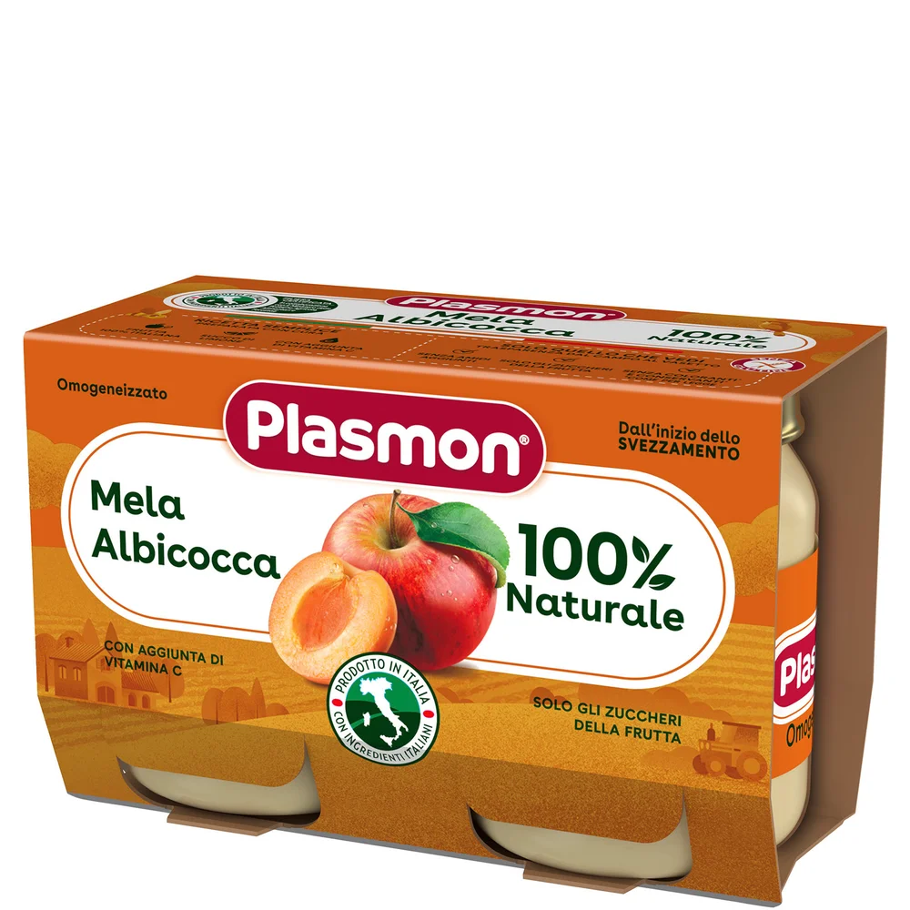 Omogeneizzato Frutta Mela Albicocca 2 x 104 g Image 1