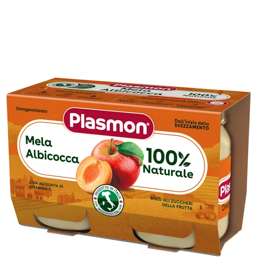 Omogeneizzato Frutta Mela Albicocca 2 x 104 g Image 1