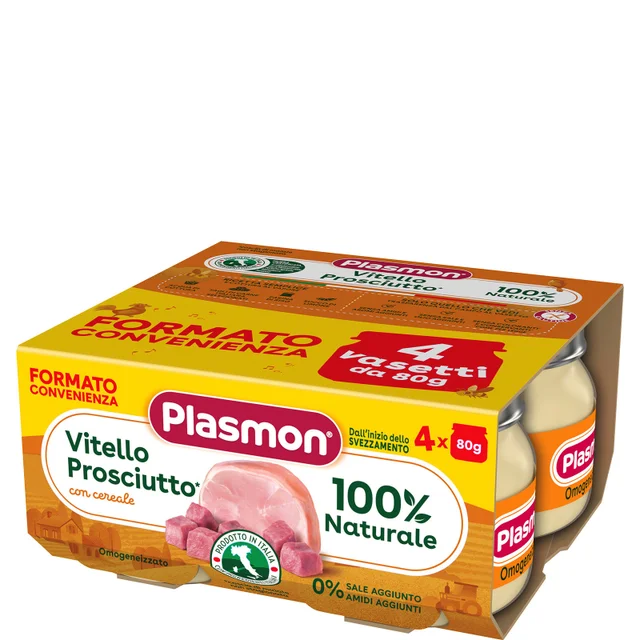 Omogeneizzato Carne Vitello, Prosciutto e Cereale 4x80g