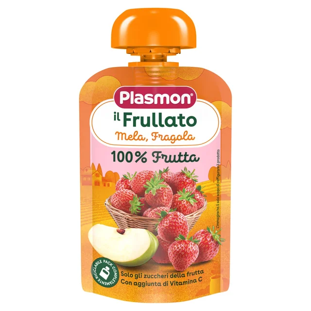 Plasmon Frullato 100% Frutta Mela e Fragola 6x100g