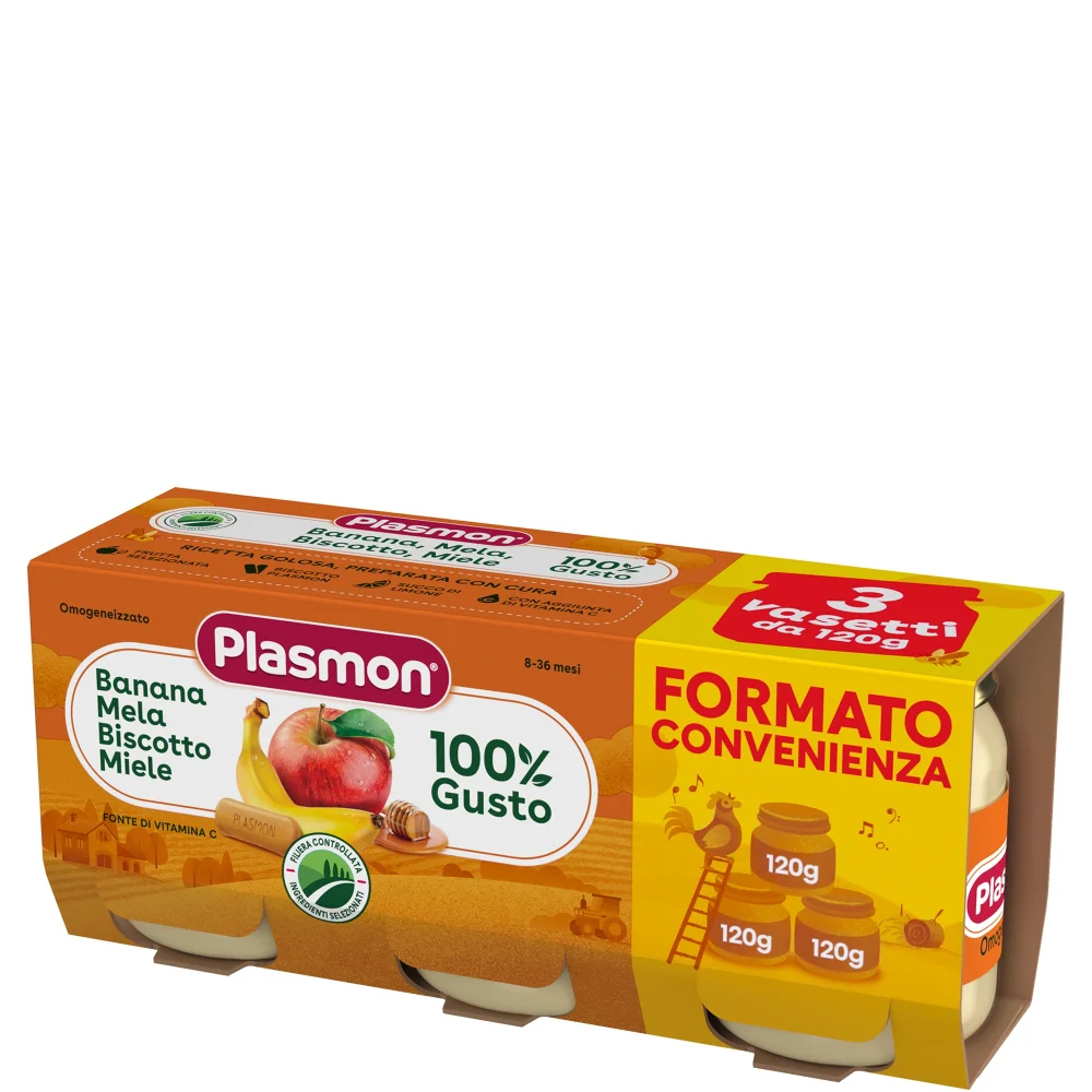 la Merenda Banana Mela Biscotto e Miele 6 x 120g Image 1