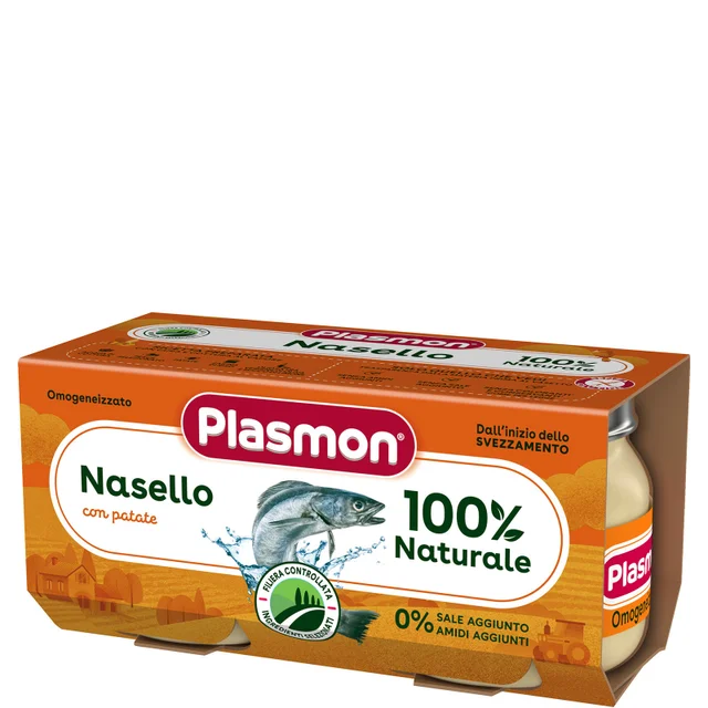 Omogeneizzato Pesce Nasello con Patate, 2 confezioni da 2x80g