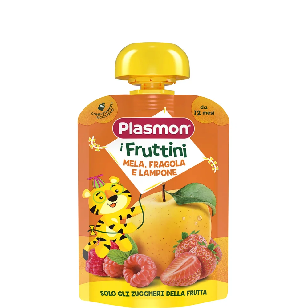 I Fruttini Plasmon Mela, Fragola e Lampone 6 x 130g Image 1