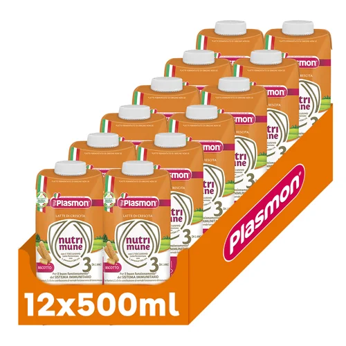 Plasmon Latte di Crescita Nutri-Mune 3 Biscotto 12 x 500 ml Image 1