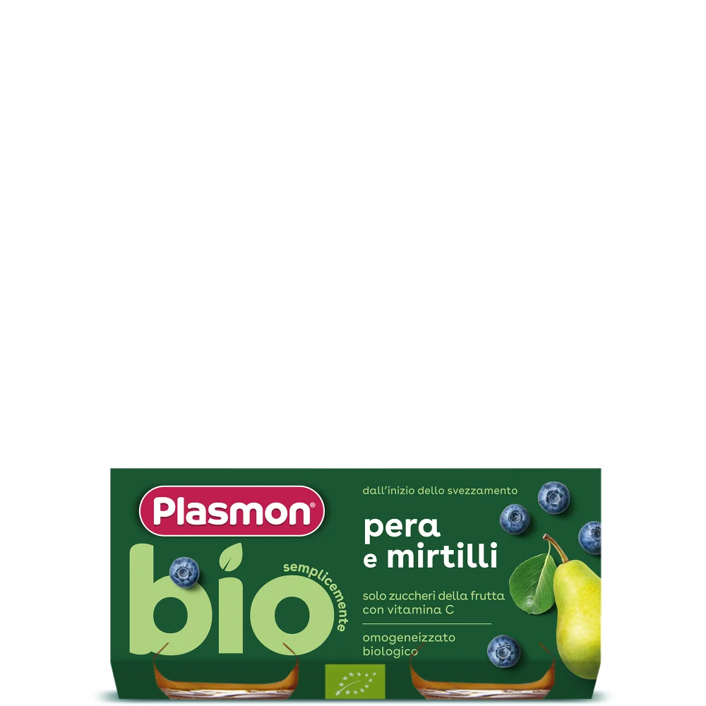 Omogeneizzato Biologico Frutta Pera e Mirtilli 2x80g Image 1