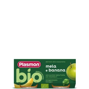 Omogeneizzato Biologico Frutta Banana e Mela, 3 confezioni da 2x80gr