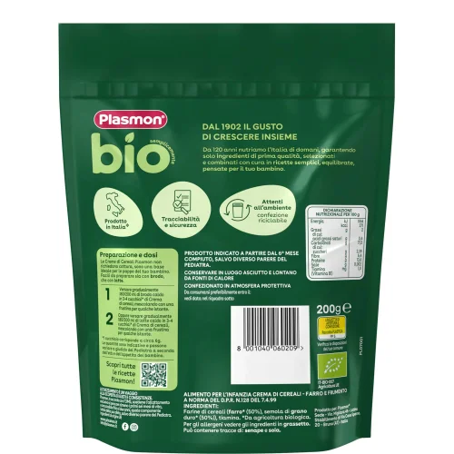 Crema di Cereali Biologica di Farro e Grano, 2 confezioni da 200g Image 2