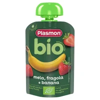 Plasmon Frullato 100% Frutta Biologica Mela, Banana e Fragola 6x100g