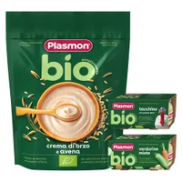 Pappa Bio: Crema biologica di Cereali e Avena, Omogeneizzato biologico Tacchino e Omogeneizzato biologico Verdure Miste